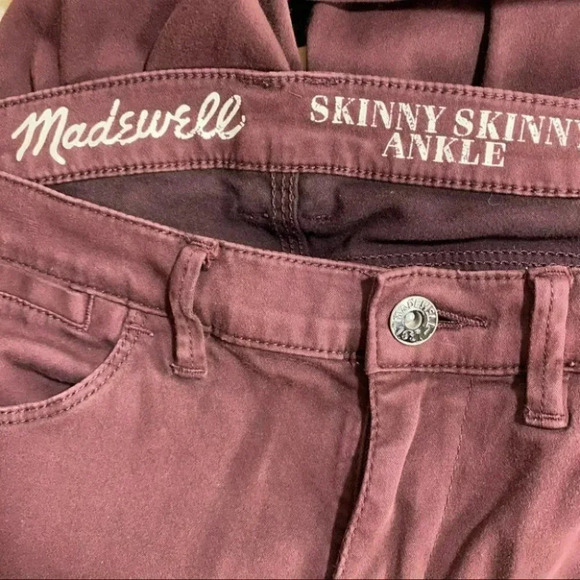 Madewell skinny skinny ankle 27 maroon pant Vampire Goth Dark Romantic - Picture 7 of 8